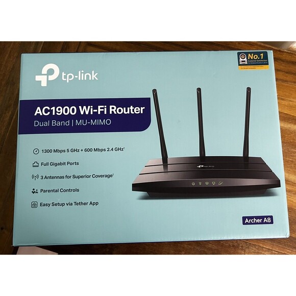 TP-LINK AC1900 (1900Mbps, 4 Port) Wireless Technology Router (ARCHERA8) - Picture 1 of 4
